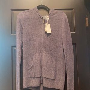 Barefoot dreams hoodie with front zip